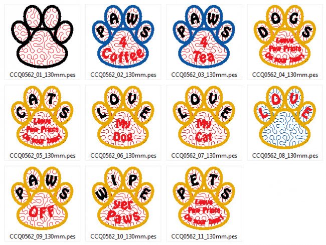 CCQ0562 - Paws Mug Rugs Coasters