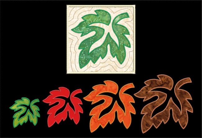 CCQ0572 - Applique Leaf 4 Sizes