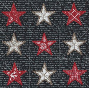 CCQ5026 - 9 Stars - on a quilt square and more