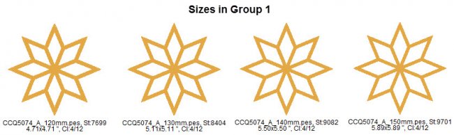 CCQ5074 - 8 Point Star Applique - 3 choices