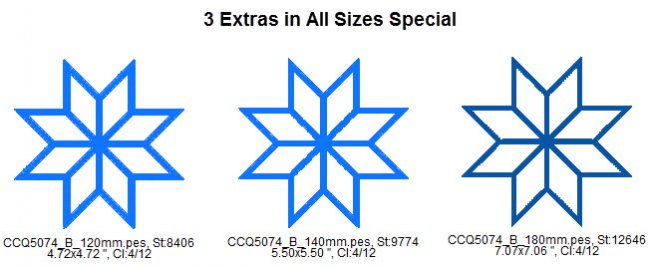CCQ5074 - 8 Point Star Applique - 3 choices