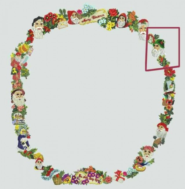 BFC0175 Victorian Santa Wreath