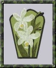 BFC0304 Lace Bowl & Doily  Watercolor Orchids